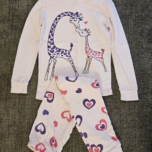 Place Pink and Purple Heart Giraffe Pajama Set